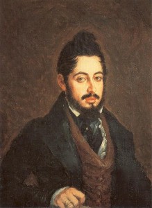 Retrato de Mariano José de Larra, 1837, Autor: José Gutiérrez de la Vega. Óleo sobre lienzo, 76,3 x 63,3 cm. Museo del Romanticismo de Madrid 